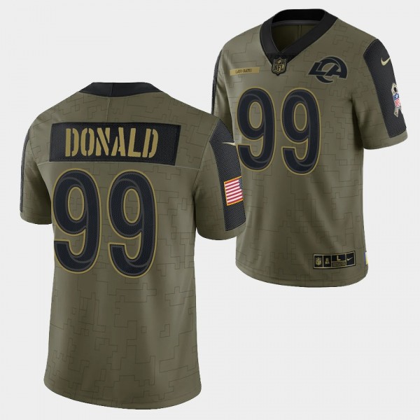Los Angeles Rams Aaron Donald Oliver Jersey #99 Sa...