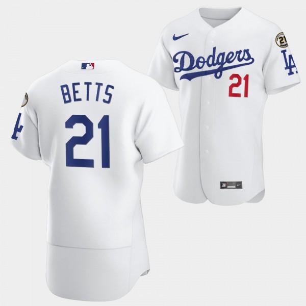 Mookie Betts Dodgers Roberto Clemente Day White #5...